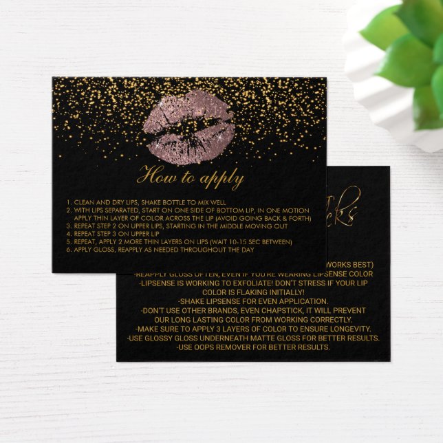 Dusty Rose Glitter Lips Application Instructions (Desk)