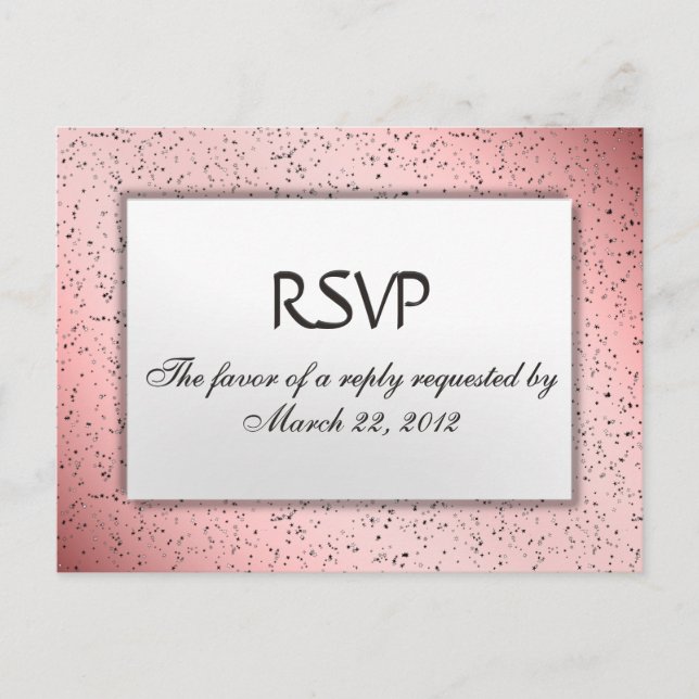 Dusty Rose Glitter Menu RSVP (Front)