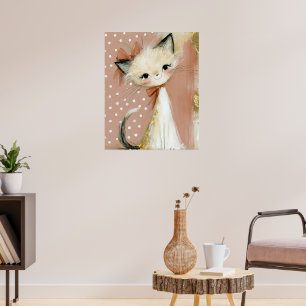 Dusty Rose Gold Foil Fine Art Painting  Poster
