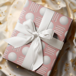 Dusty Rose Golf Ball and Tee Gift  Wrapping Paper