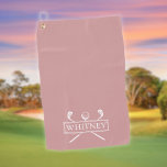 Dusty Rose Golf Clubs And Ball Personalised Name Golf Towel<br><div class="desc">Personalise the name to create a great golf gift and keepsake. Designed by Thisisnotme©</div>