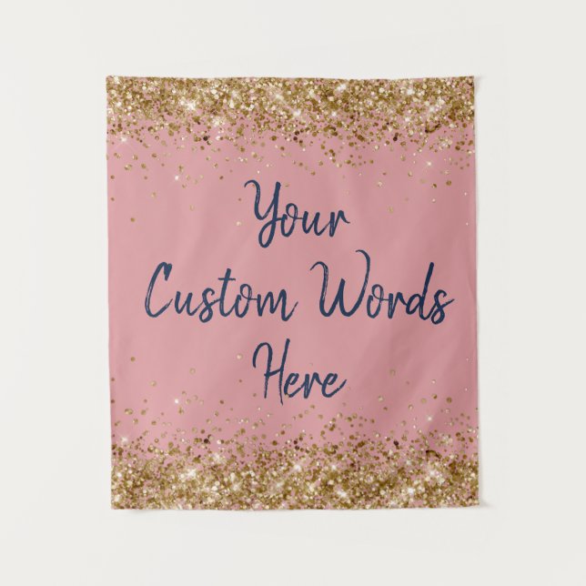 Dusty Rose Her Backdrop Birthday Party Photo Booth Tapestry (Front)