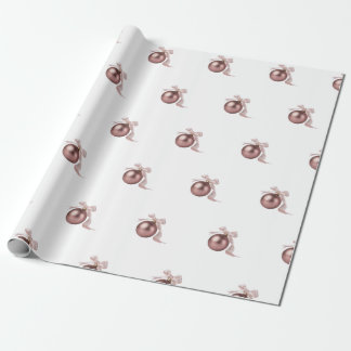 DUSTY ROSE HOLIDAY ORNAMENT WRAPPING PAPER