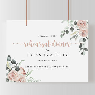 Dusty Rose Horizontal Rehearsal Dinner Welcome  Poster