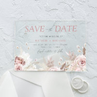 Dusty Rose & Ivory Save The Date Wedding