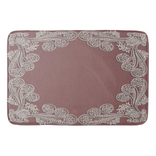 Dusty Rose Lace Bath Mat