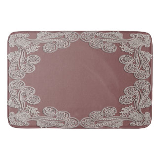 Dusty Rose Lace Bath Mat
