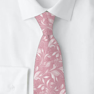 Dusty Rose Luscious Botanical Tie