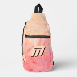Dusty Rose Mauve Geometric Monogram Sling Bag