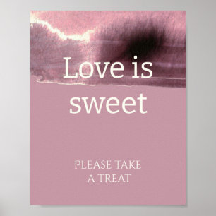Dusty Rose Mauve love is sweet bridal shower Poster