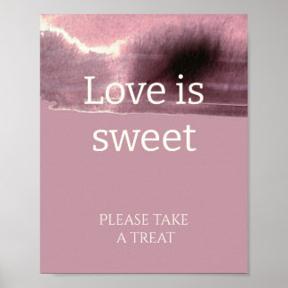 Dusty Rose Mauve love is sweet bridal shower Poster