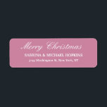Dusty Rose Merry Christmas Message Family Sheet Return Address Label<br><div class="desc">Represent yourself with this modern,  elegant return address label. This template can be customised to meet all professional occupations.</div>