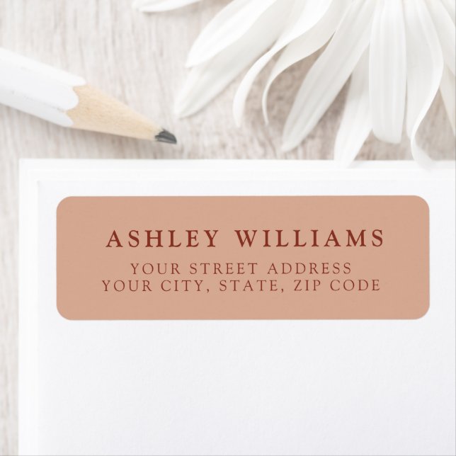 Dusty Rose Minimalist Elegant Return Stickers (Insitu)