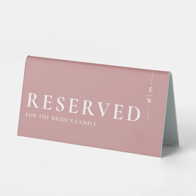 Dusty Rose Minimalist Monogram Reserved (Front)
