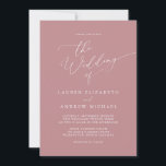 Dusty Rose Minimalist Wedding Invitation<br><div class="desc">Beautiful minimalist wedding invitation. Fully customisable with names,  dates,  location and colours to match your wedding theme.</div>