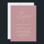 Dusty Rose Minimalist Wedding Invitation<br><div class="desc">Beautiful minimalist wedding invitation. Fully customisable with names,  dates,  location and colours to match your wedding theme.</div>
