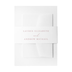Dusty Rose Minimalist Wedding Invitation Belly Band