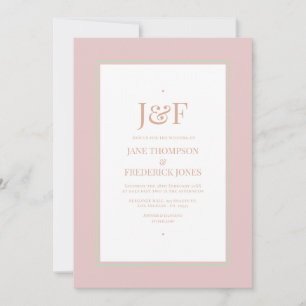 Dusty Rose, Mint Green, and Blush Wedding Invitation