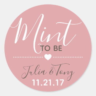 Dusty Rose Mint To Be Stickers Wedding Favours