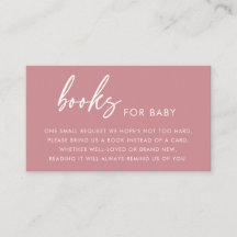 Dusty Rose Modern Books for Baby Shower Enclosure