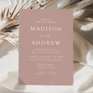Dusty Rose Modern Elegance Wedding Invitation