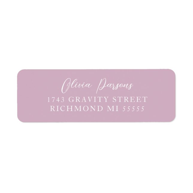 Dusty Rose Modern Elegantly Scripted AddressLabel Return Address Label (Front)