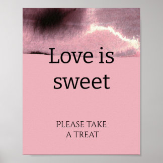 Dusty Rose Modern love is sweet bridal shower Poster