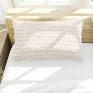 Dusty Rose Modern Minimalist Stripe Boho  Pillowcase