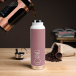 Dusty Rose Modern Typography Personalised Water Bottle<br><div class="desc">Trendy, vacuum insulated water bottle that features personalised name in white, modern typography on a trendy, dusty rose colour background. Personalise bottle by editing name and replacing name with your own as desired. Perfect for a birthday gift, wedding groomsman gift, etc. Select your water bottle style. Select your water bottle...</div>
