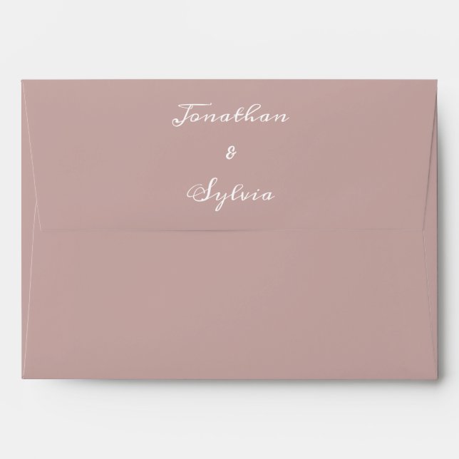Dusty Rose  Monograms Name Weddings Elegant Simple Envelope (Back (Top Flap))