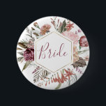 Dusty Rose Mother of the Bride Button<br><div class="desc">This timeless,  romantic design features a floral bouquet with soft colours and botanical accents. All aspects of this design can be edited (font,  text size,  or floral accents moved/removed) to fit your needs. Please contact me if you need help with this design</div>