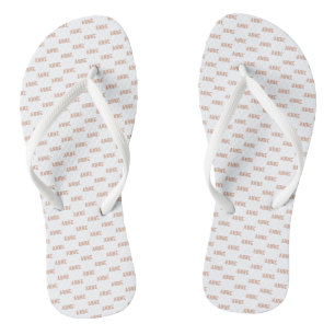 Dusty Rose Name Pattern White Thongs