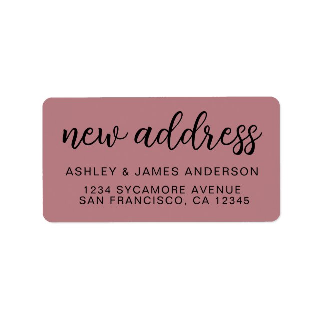 Dusty Rose New Address Label (Front)