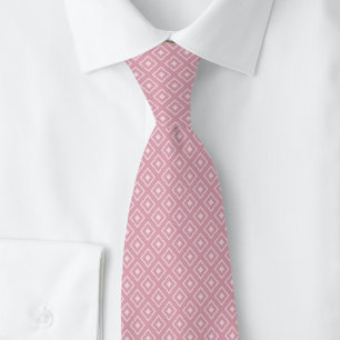 Dusty Rose Notched Diamond Tie