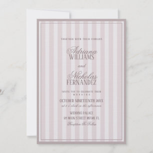 Dusty Rose Old Money Vintage Wedding Invitation