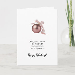 DUSTY ROSE ORNAMENT CARD FOR CHIC HOLIDAYS 5"x7"