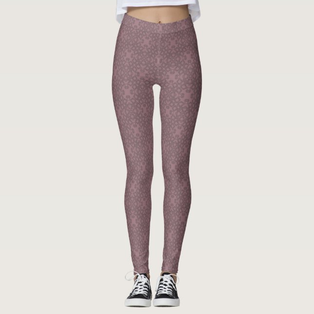 Dusty rose pattern leggings (Front)