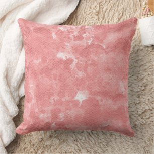 Dusty Rose Peach Watercolor Marble Texture Cushion