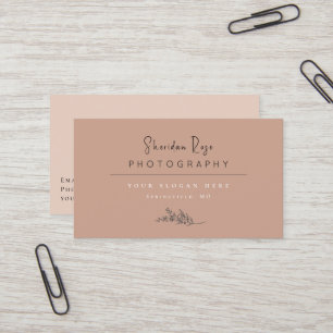 Dusty Rose Personalised Botanical Business Card