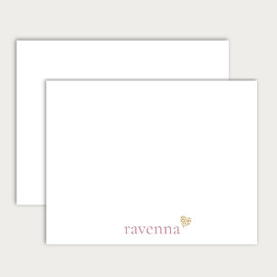 Dusty Rose Personalised Name Gold Leopard Heart Card