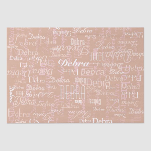 Dusty Rose Personalised Name  Tissue Paper (Front)