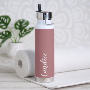 Dusty Rose Personalised Wedding Bridesmaid Water Bottle