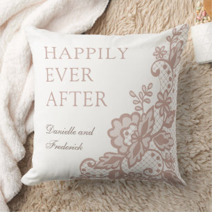 Dusty rose personalised wedding cotton cushion