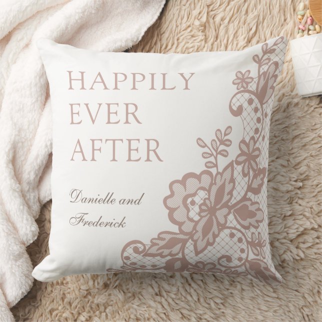 Dusty rose personalized wedding cotton cushion (Blanket)