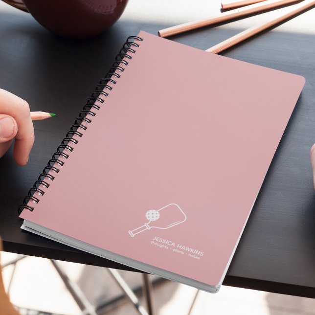 Dusty Rose Pickleball Paddle & Ball Personal Notebook (Creator Uploaded)