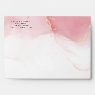 Dusty Rose Pink and Gold Envelope