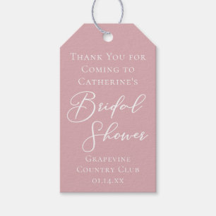 Dusty Rose Pink Bridal Shower Personalised Gift Tags