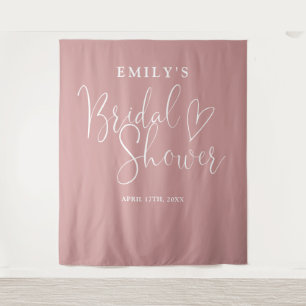 Dusty Rose Pink Bridal Shower Photo Backdrop Tapestry