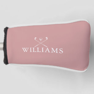 Dusty Rose Pink Custom Name Golf Clubs Head Cover