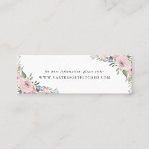 Dusty Rose Pink Floral Wedding Website Cards